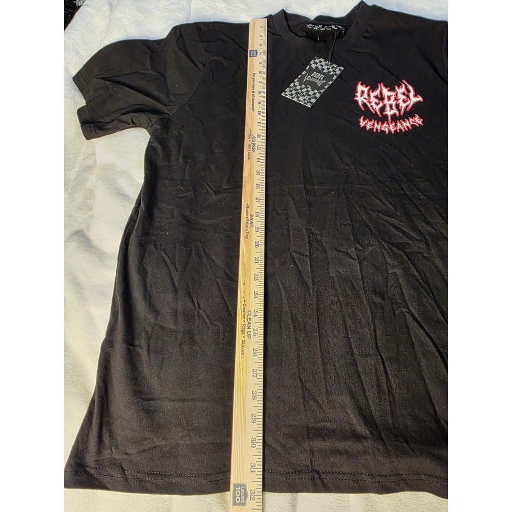 New Rebel Vengeance Never Fear The Grim Reaper Skull Streetwear Graphic Tee 2XL - Picture 3 of 6